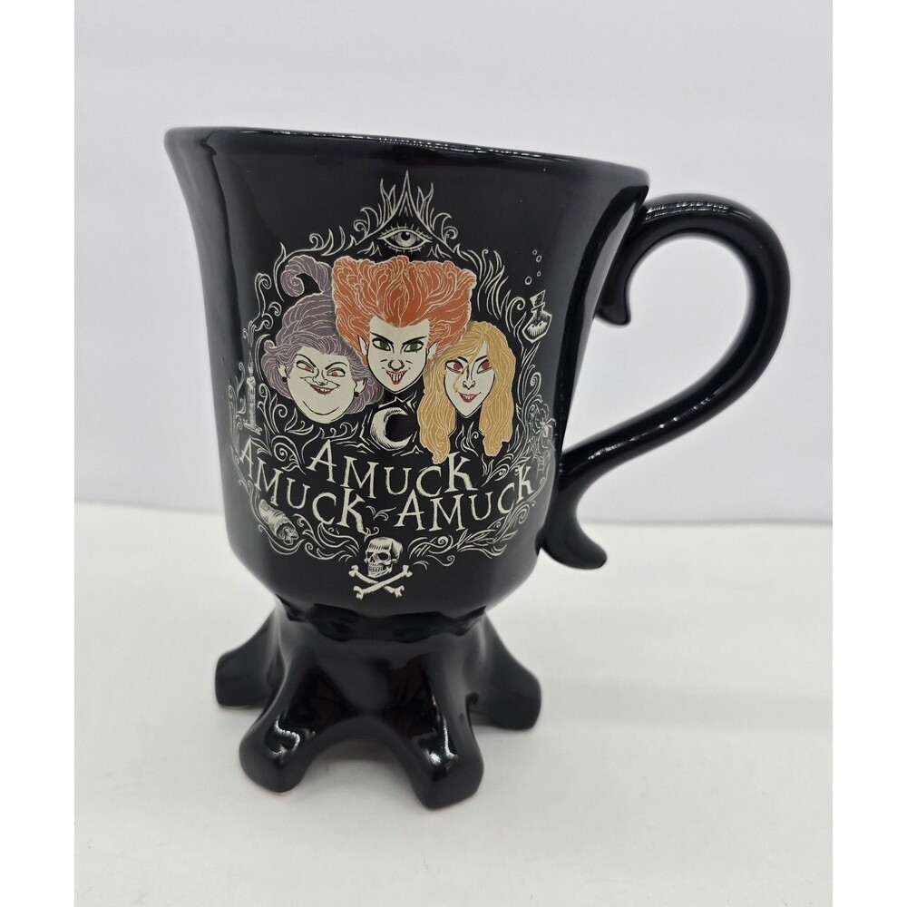 Disney’s HOCUS POCUS AMUCK SANDERSON SISTERS 20oz Black Purple Mug Defect